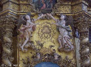 Вологодская область, Великоустюгский район, с. Морозовица, Троице-Гледенский монастырь, собор Троицы Живоначальной, иконостас, резные фигуры